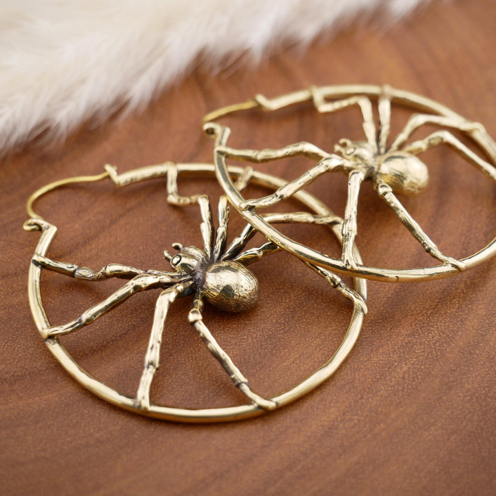 Paar Ohrringe aus Messing Spider - FF-3