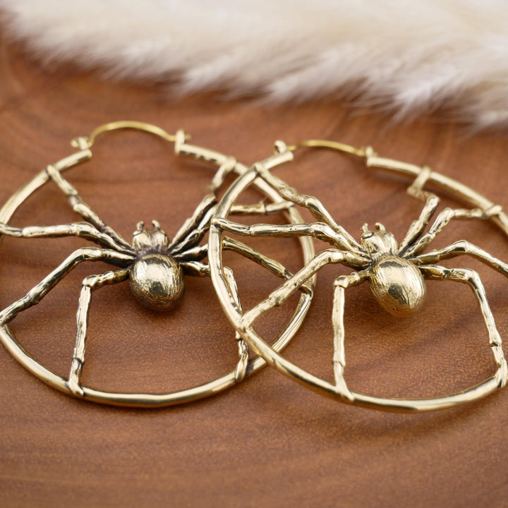 Paar Ohrringe aus Messing Spider - FF-3