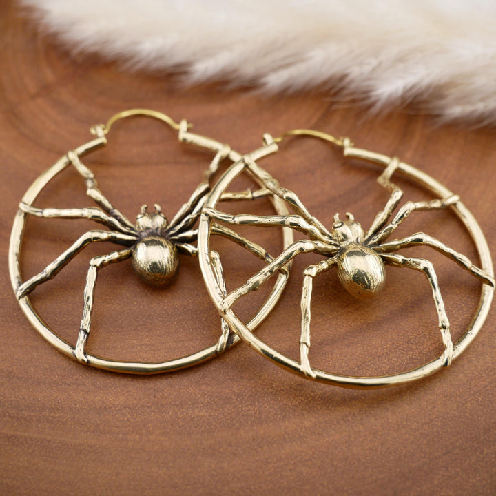 Paar Ohrringe aus Messing Spider - FF-3