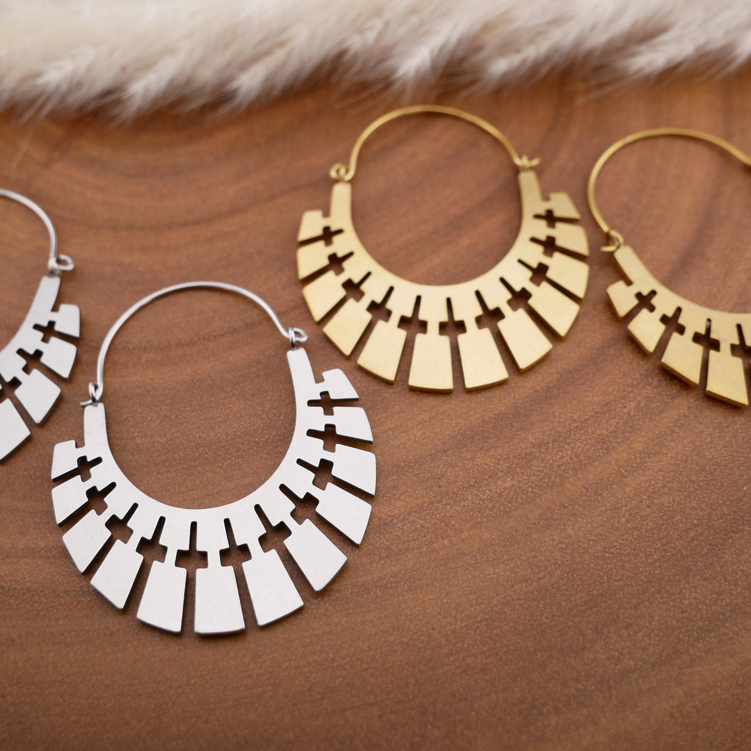 Paar Ohrringe Chirurgenstahl Gold und Silber - JJ-7