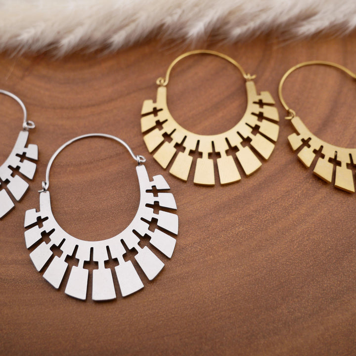 Paar Ohrringe Chirurgenstahl Gold und Silber - JJ-7