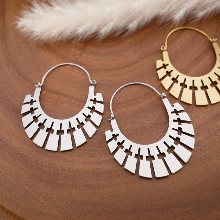 Paar Ohrringe Chirurgenstahl Gold und Silber - JJ-7