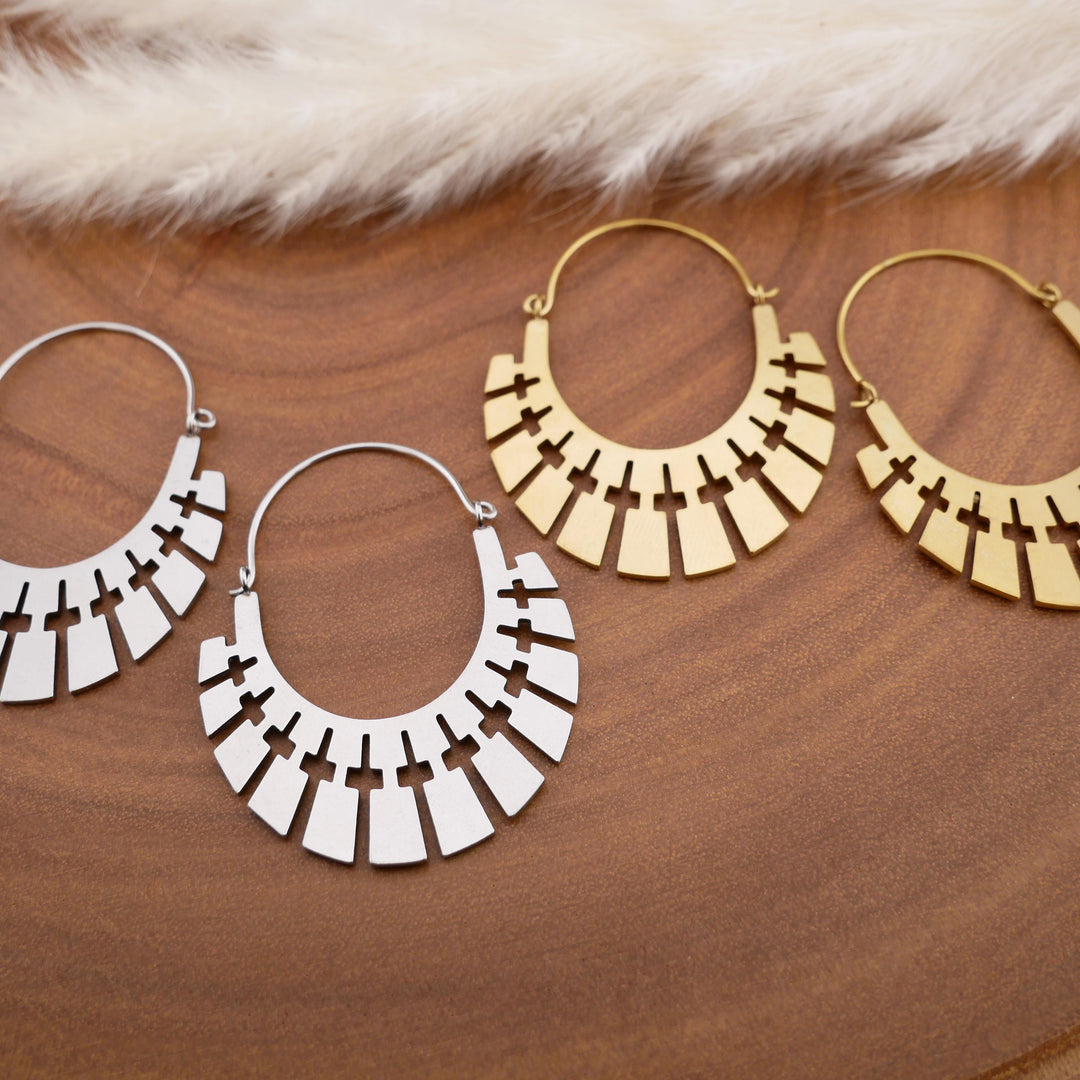 Paar Ohrringe Chirurgenstahl Gold und Silber - JJ-7