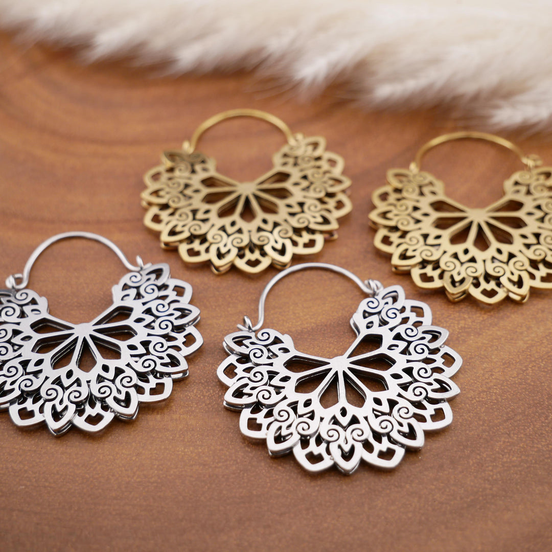 Paar Ohrringe Chirurgenstahl Gold und Silber - JJ-7