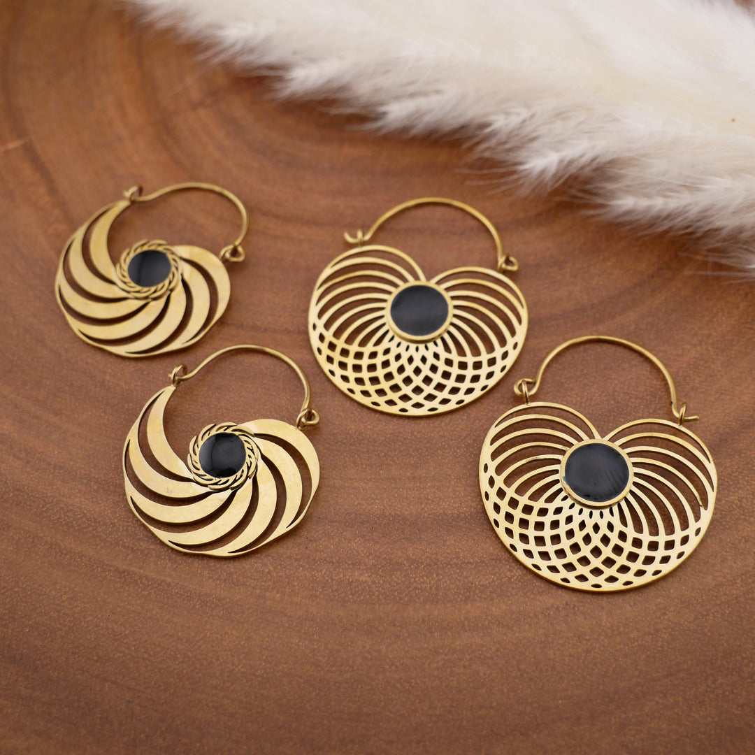 Paar Ohrringe Chirurgenstahl Gold - JJ-7