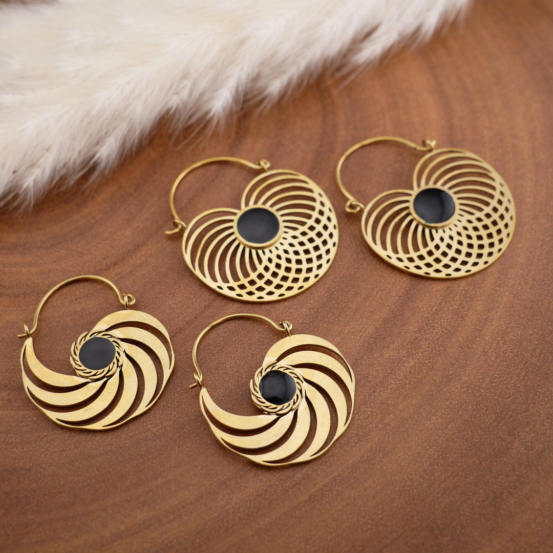 Paar Ohrringe Chirurgenstahl Gold - JJ-7