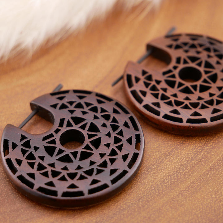 Paar Ohrringe aus Narra Wood - O6