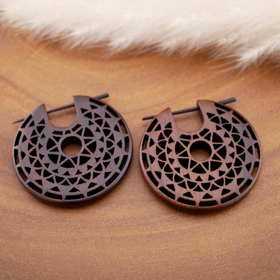 Paar Ohrringe aus Narra Wood - O6