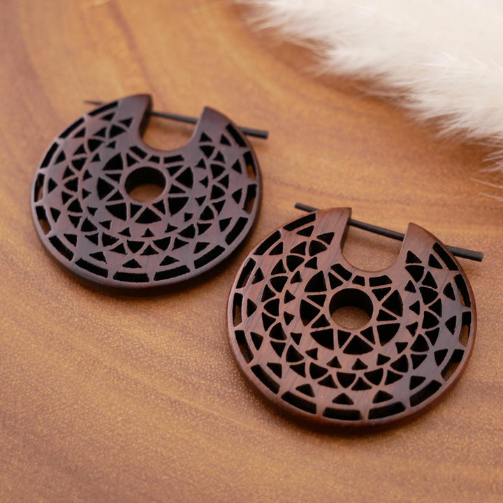 Paar Ohrringe aus Narra Wood - O6