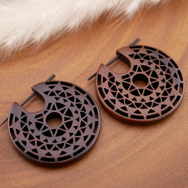 Paar Ohrringe aus Narra Wood - O6