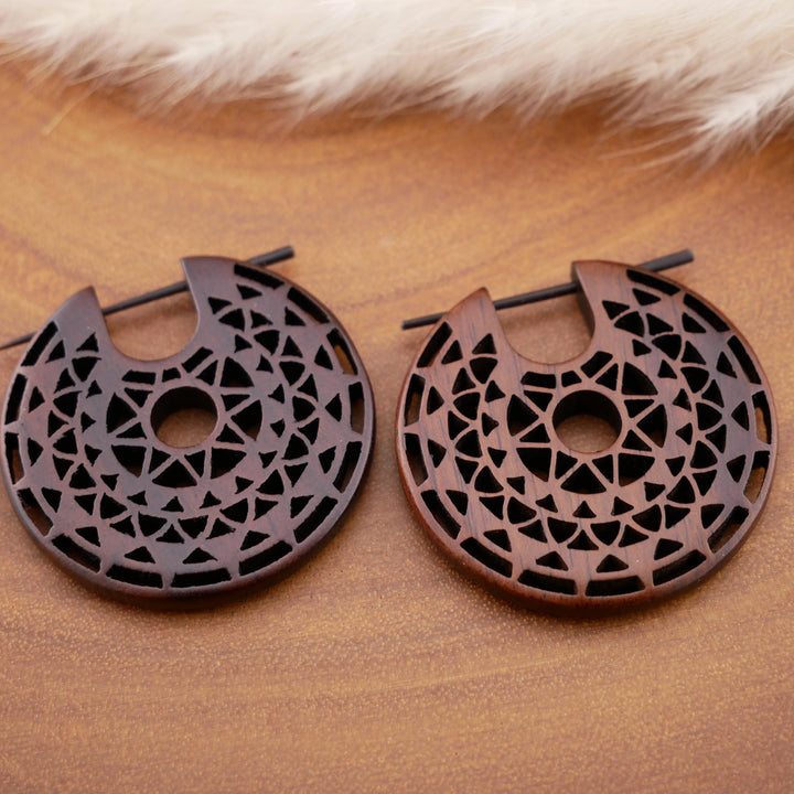 Paar Ohrringe aus Narra Wood - O6