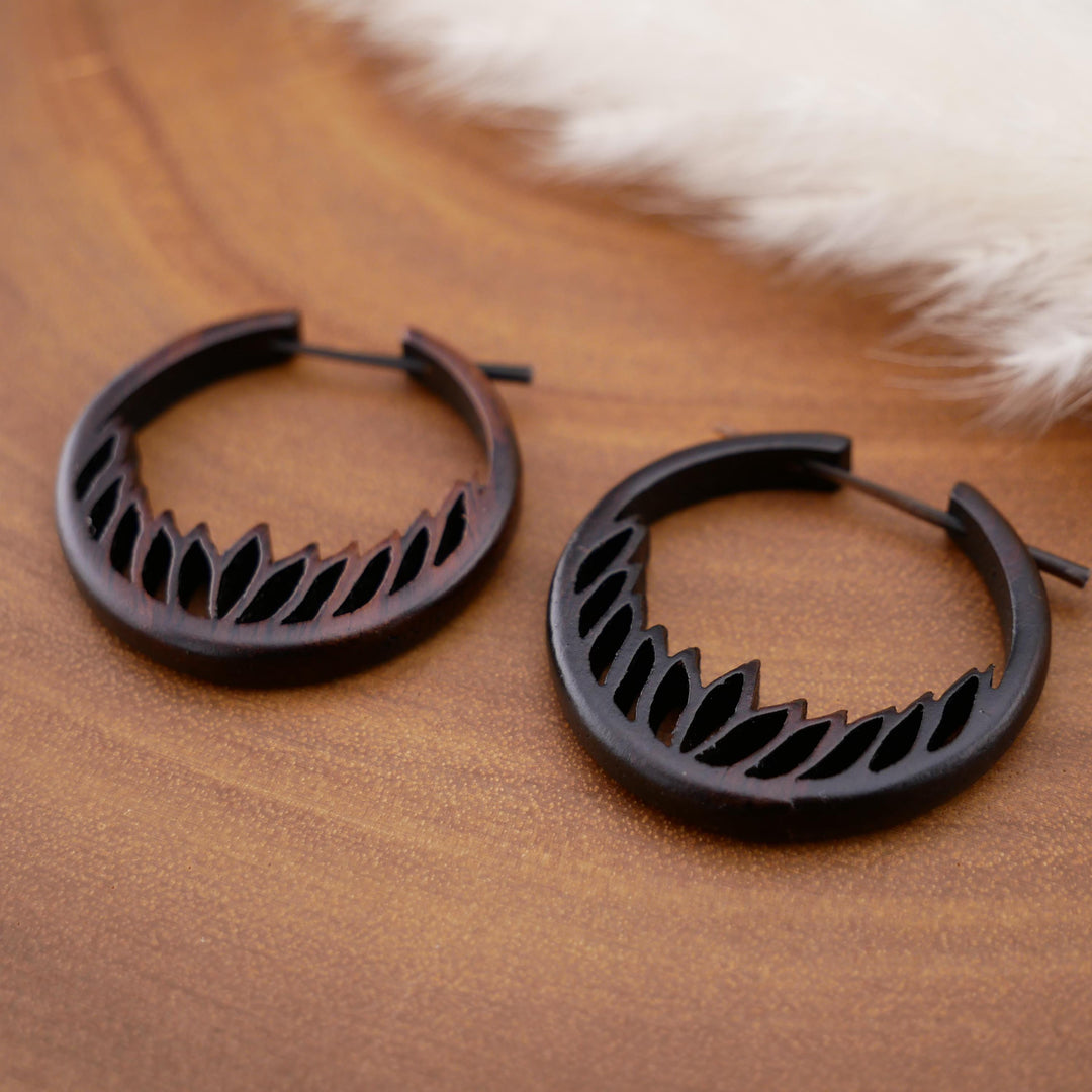 Paar Ohrringe aus Narra Wood - O6