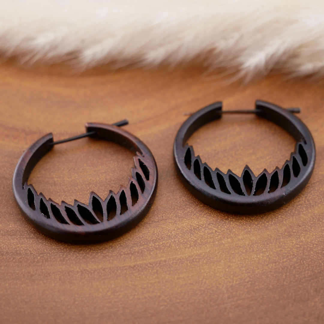 Paar Ohrringe aus Narra Wood - O6