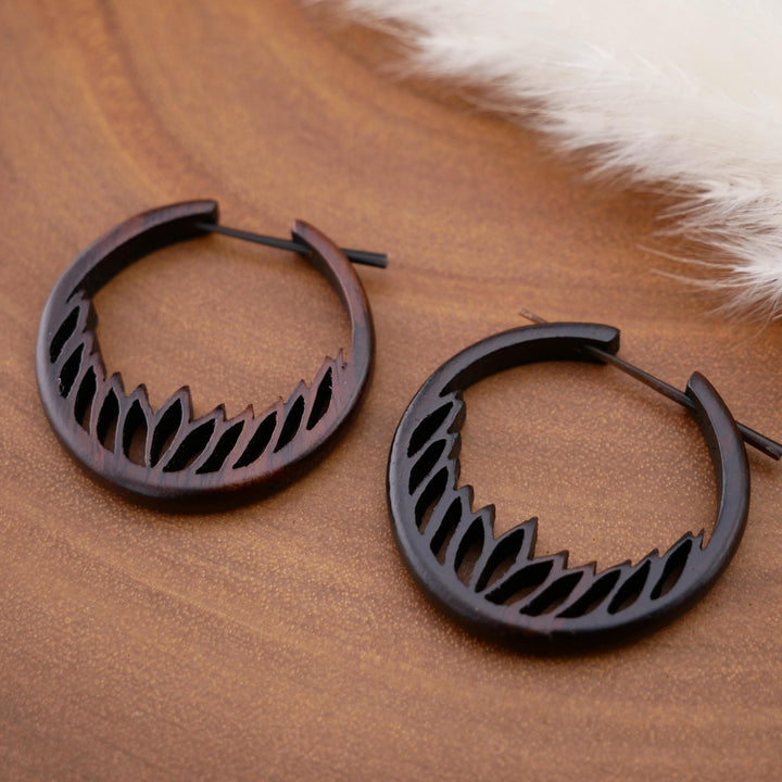 Paar Ohrringe aus Narra Wood - O6