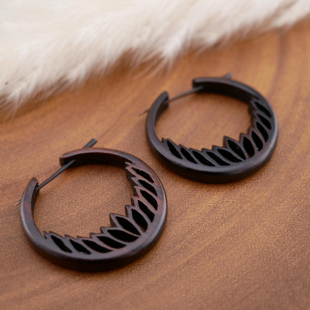 Paar Ohrringe aus Narra Wood - O6