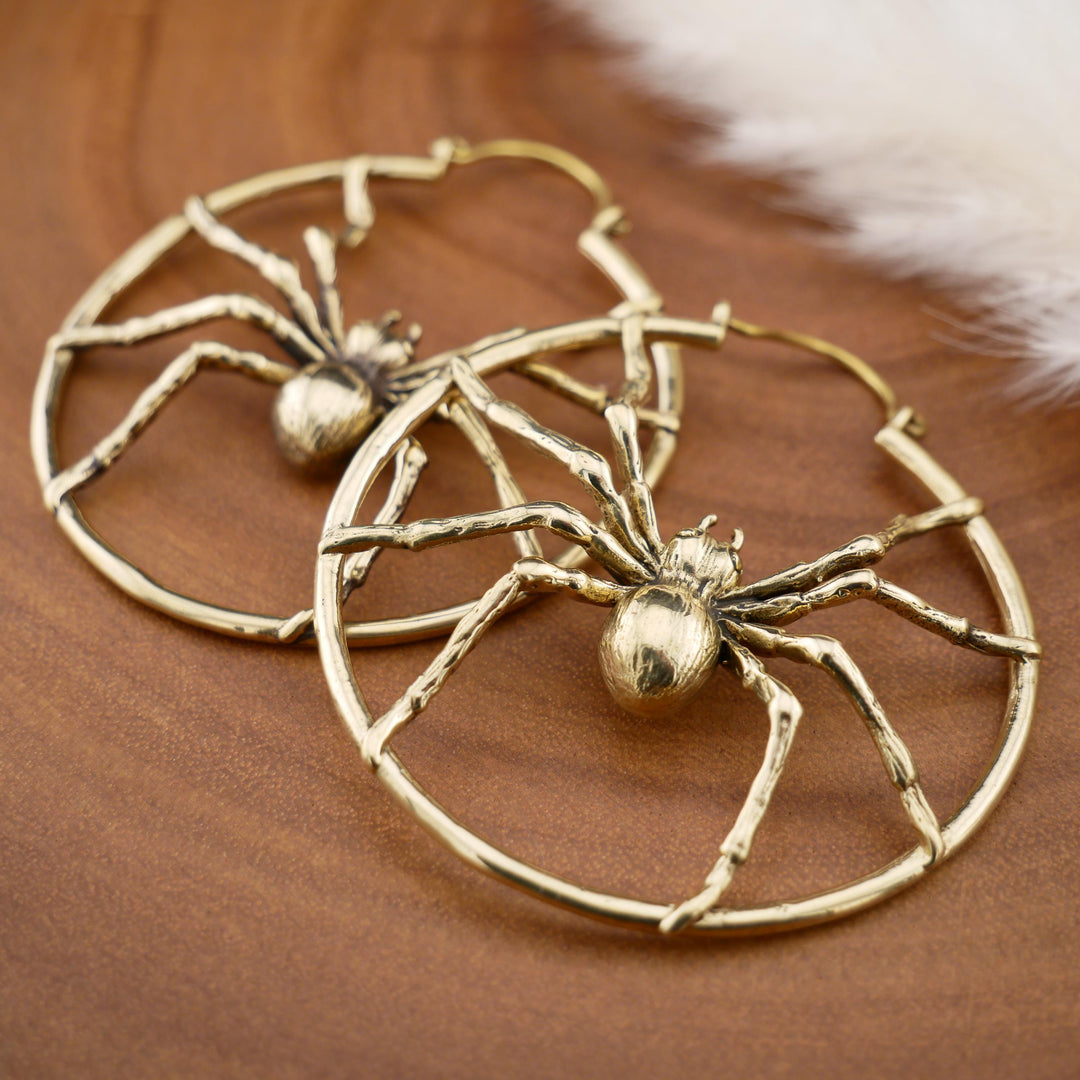 Paar Ohrringe aus Messing Spider - FF-3