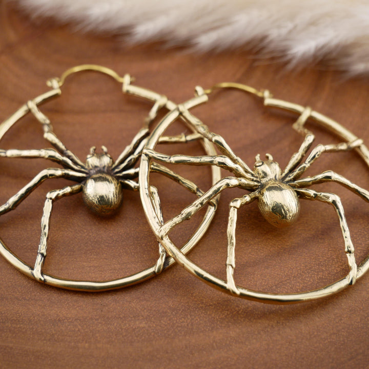 Paar Ohrringe aus Messing Spider - FF-3