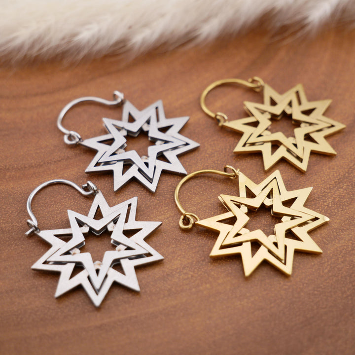 Paar Ohrringe Chirurgenstahl Gold und Silber - JJ-7