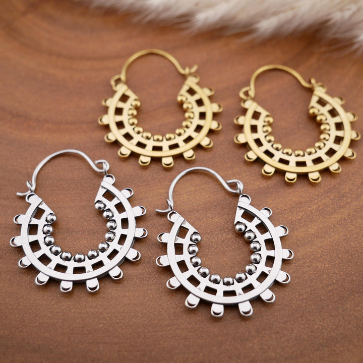 Paar Ohrringe Chirurgenstahl Gold und Silber - JJ-7