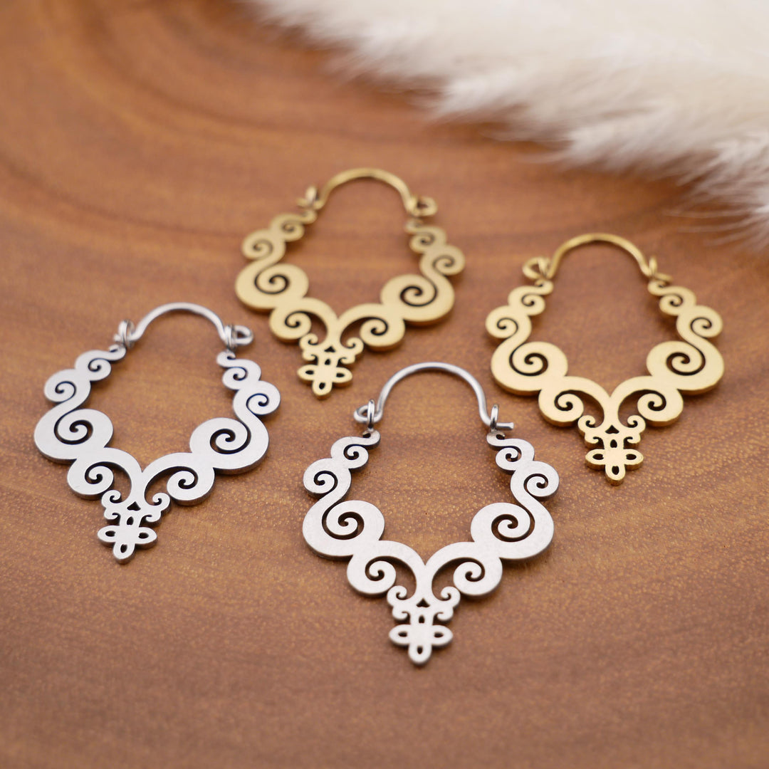 Paar Ohrringe Chirurgenstahl Gold und Silber - JJ-7