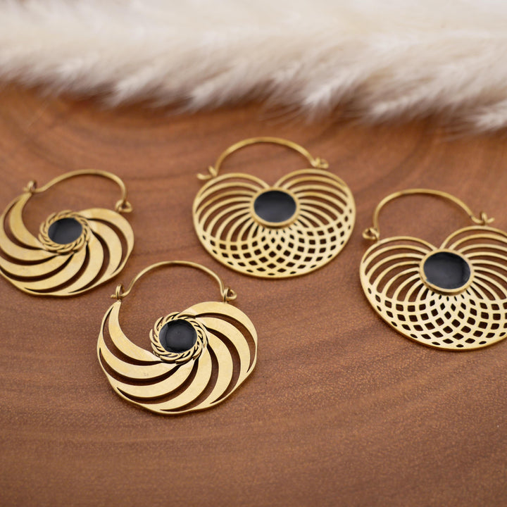 Paar Ohrringe Chirurgenstahl Gold - JJ-7