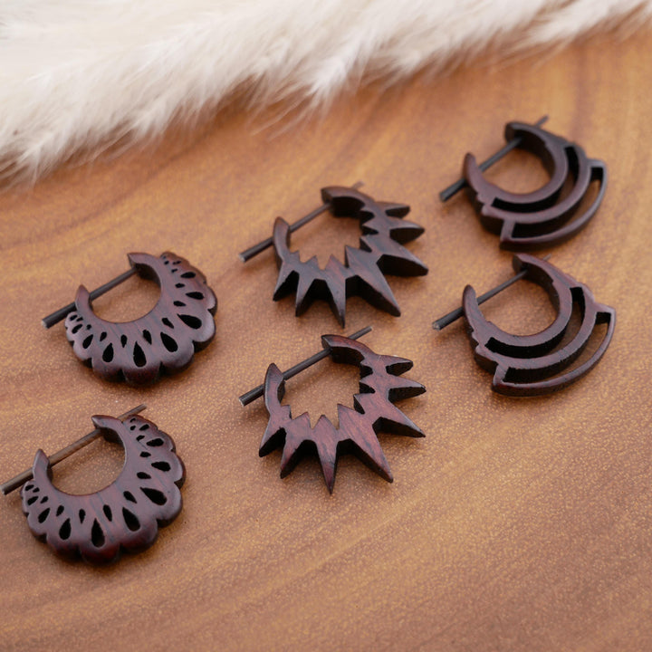 Paar Ohrringe aus Narra Wood - O5