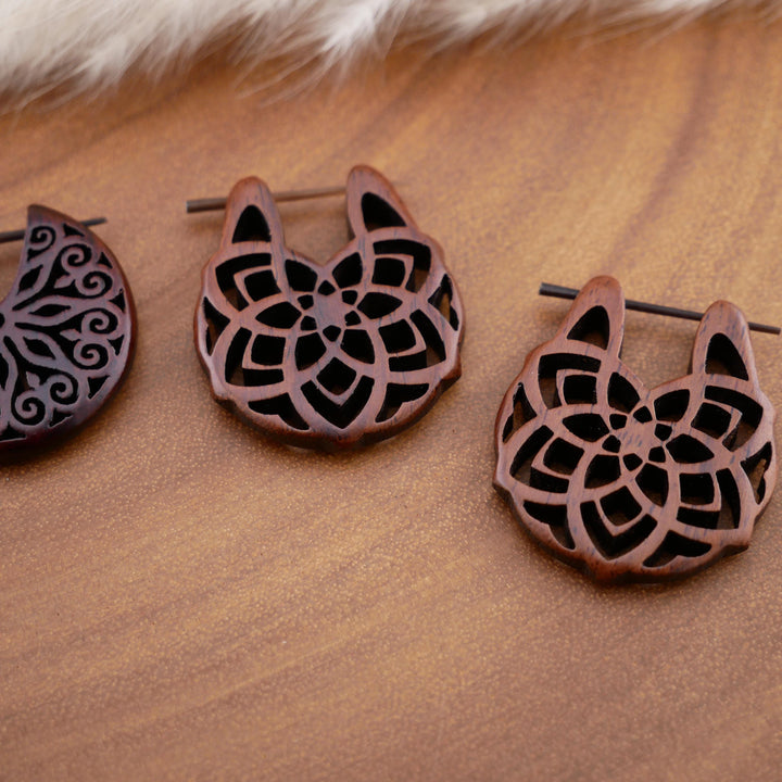 Paar Ohrringe aus Narra Wood - O5