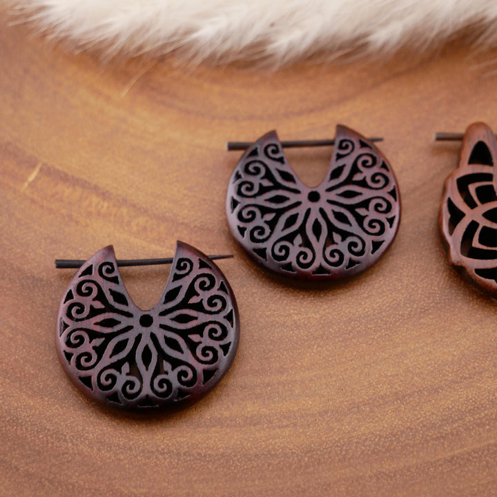 Paar Ohrringe aus Narra Wood - O5