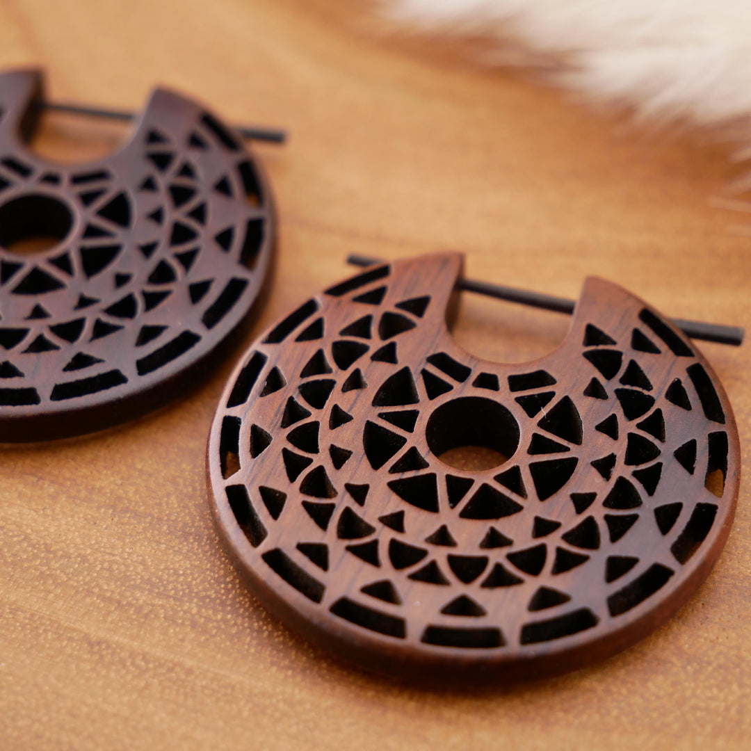 Paar Ohrringe aus Narra Wood - O6