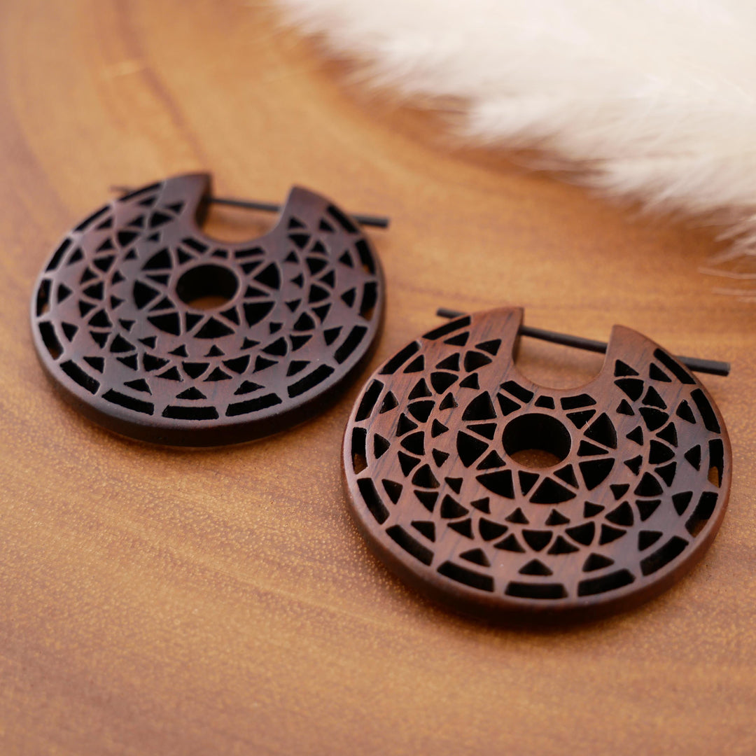 Paar Ohrringe aus Narra Wood - O6