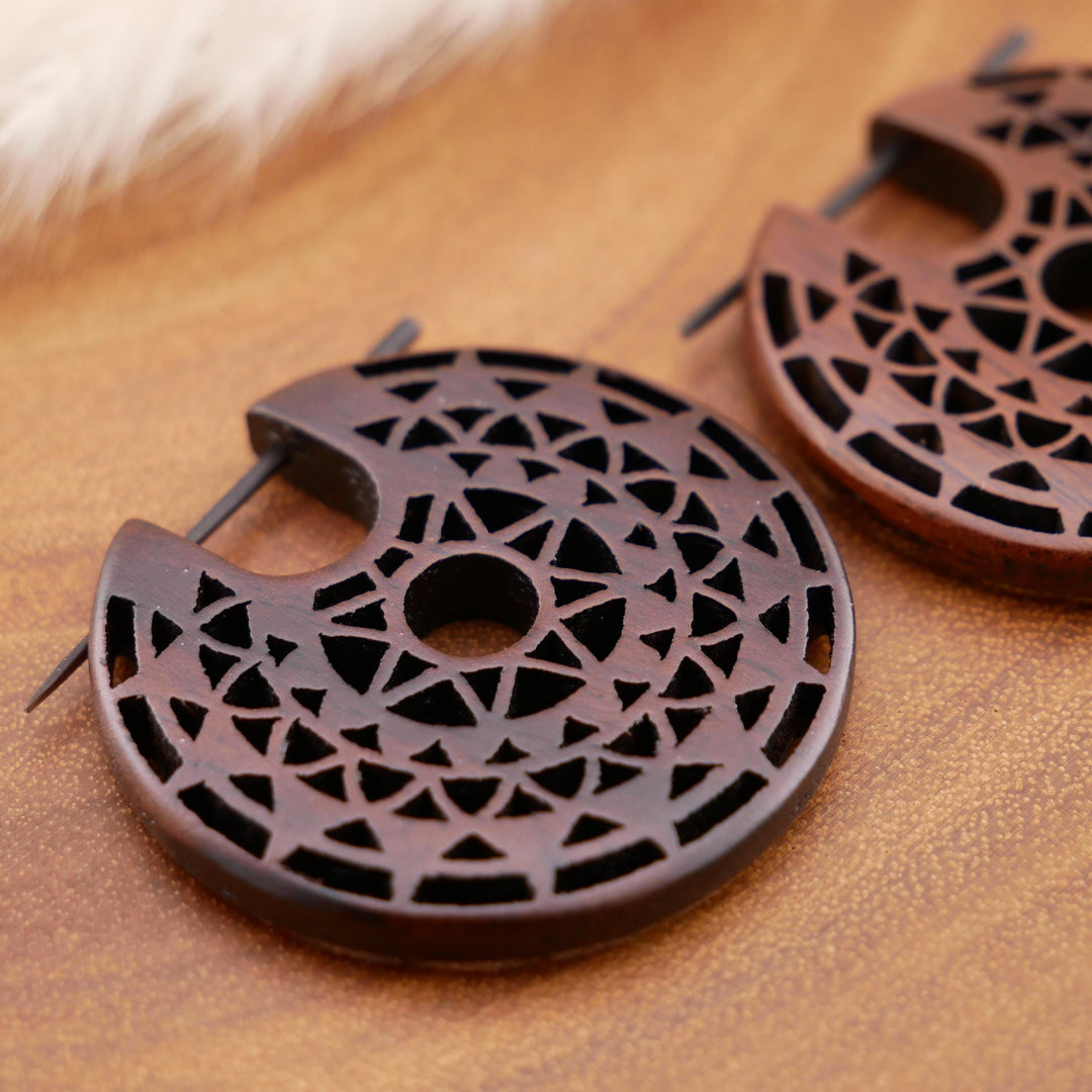 Paar Ohrringe aus Narra Wood - O6