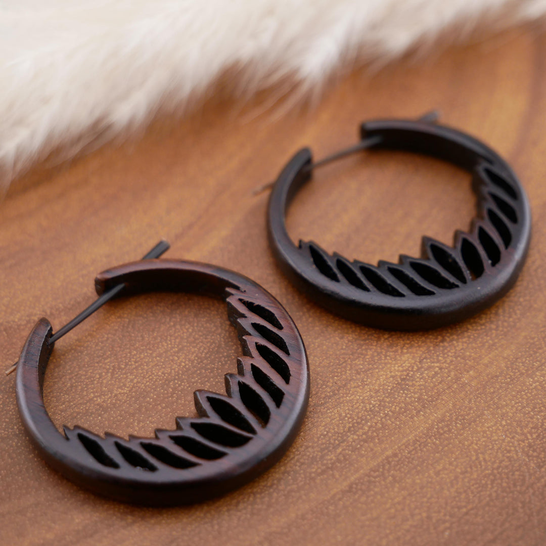 Paar Ohrringe aus Narra Wood - O6