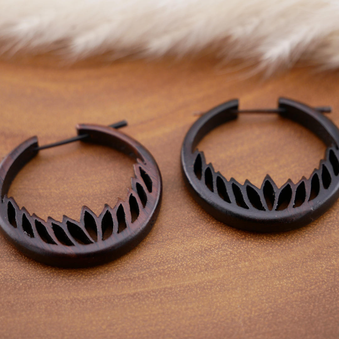 Paar Ohrringe aus Narra Wood - O6