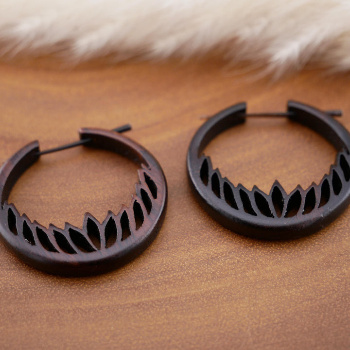 Paar Ohrringe aus Narra Wood - O6