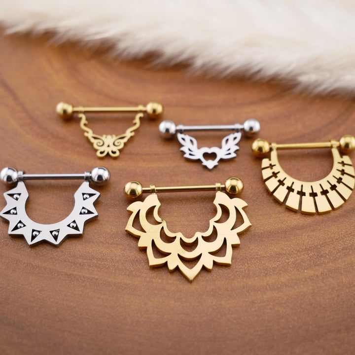 1x Nippelpiercing Gold und Silber - 1S/03