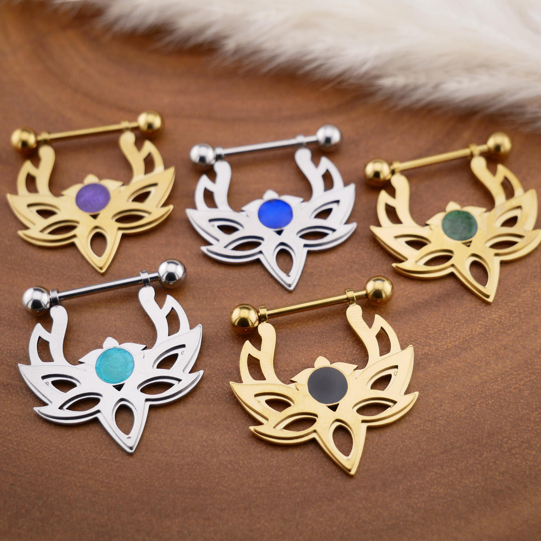 1x Nippelpiercing Gold und Silber mit Epoxy - 1S/02