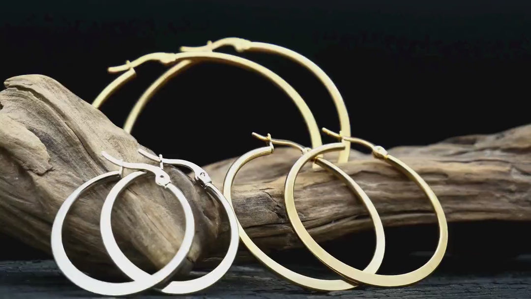 Paar Ohrringe Creolen in Gold und Silber - DD-4