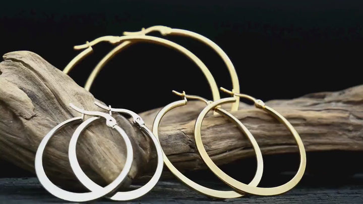 Paar Ohrringe Creolen in Gold und Silber - DD-4