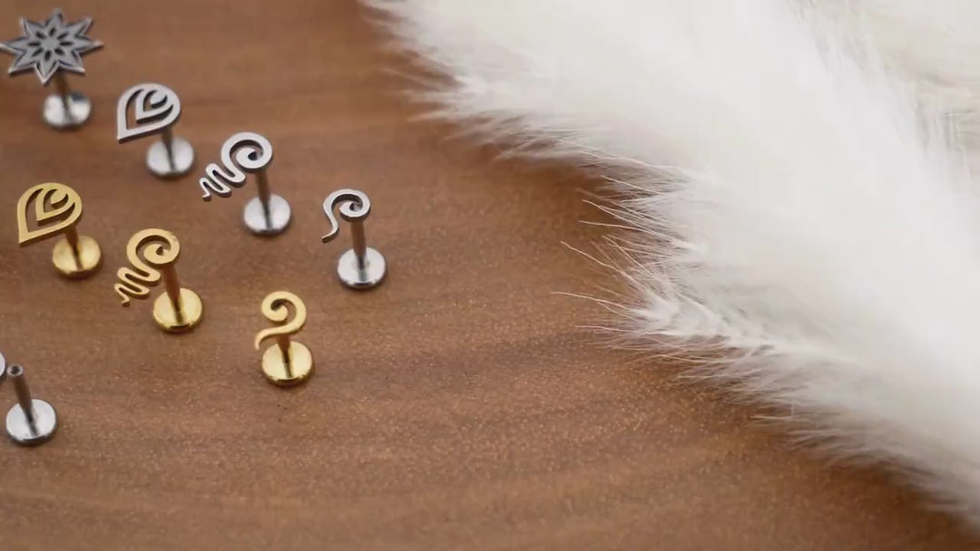 Piercing Stecker Labret aus Chirurgenstahl - 1R/13