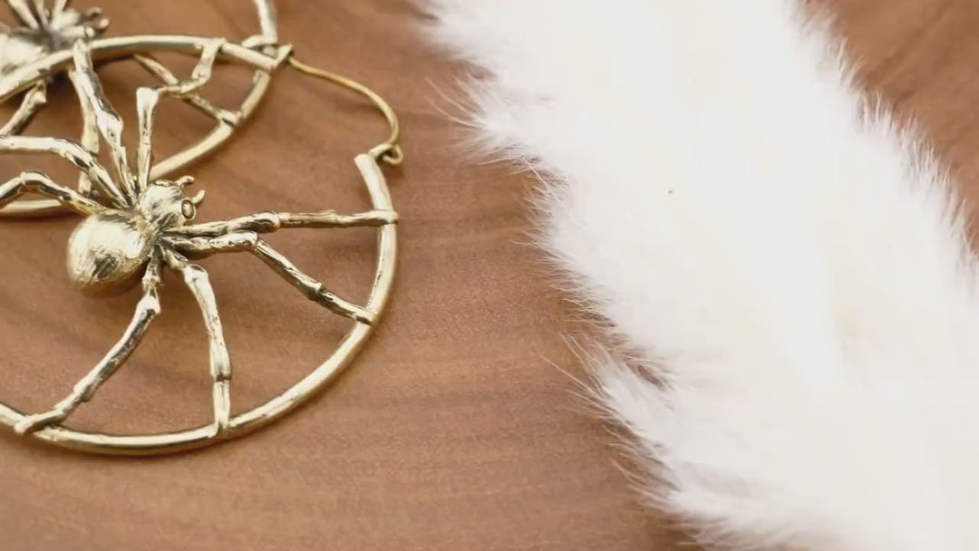 Paar Ohrringe aus Messing Spider - FF-3