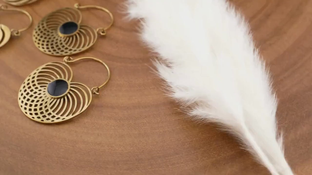 Paar Ohrringe Chirurgenstahl Gold - JJ-7