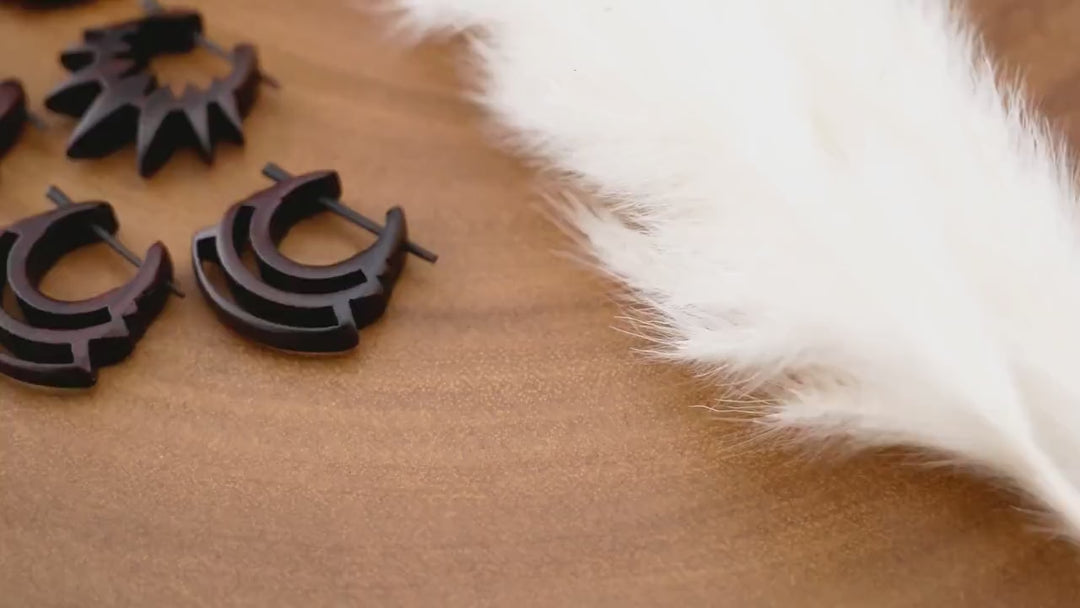 Paar Ohrringe aus Narra Wood - O5