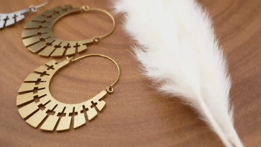 Paar Ohrringe Chirurgenstahl Gold und Silber - JJ-7