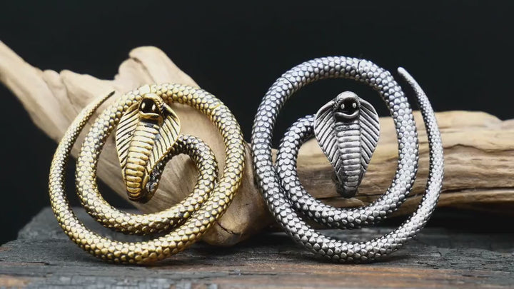 Paar Ohrgewichte Gold Cobra 5mm - EE-3