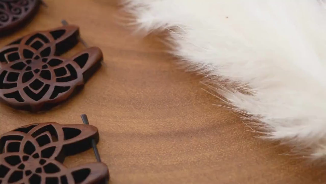 Paar Ohrringe aus Narra Wood - O5