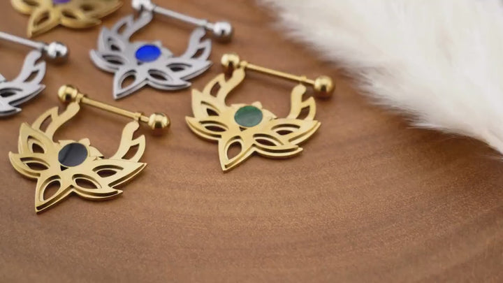 1x Nippelpiercing Gold und Silber mit Epoxy - 1S/02