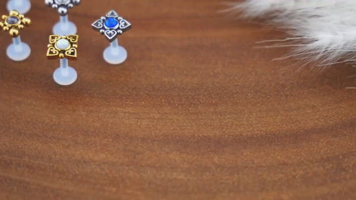 Bioflex Labret aus Chirurgenstahl und Schmuckstein - 1P/03