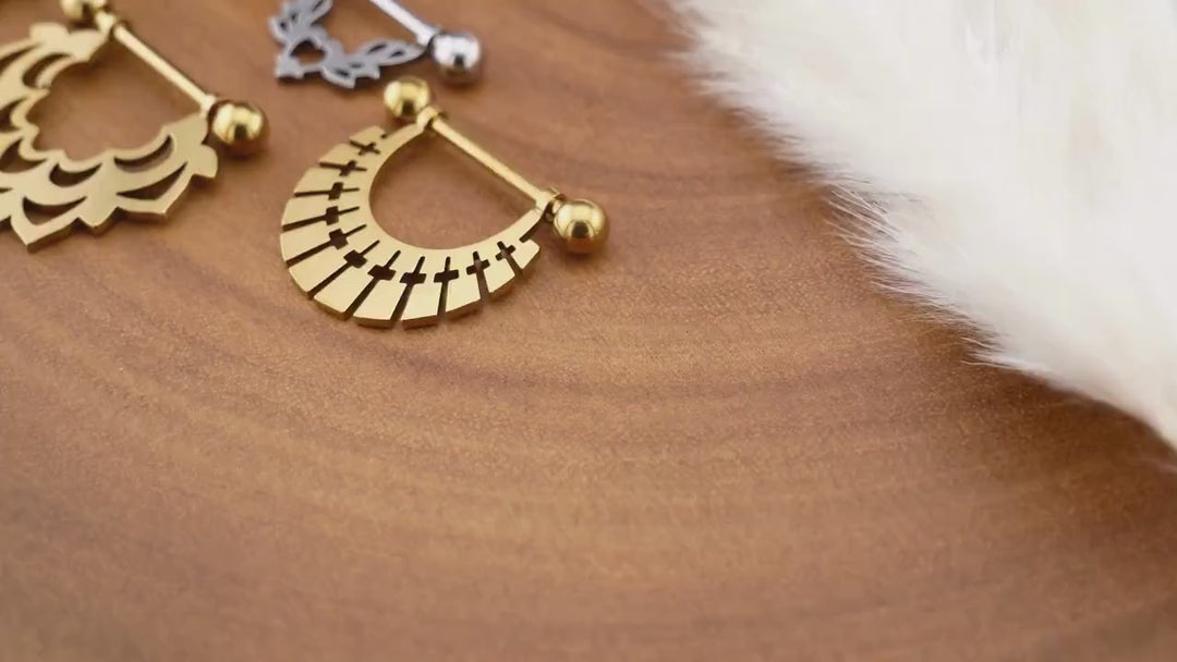 1x Nippelpiercing Gold und Silber - 1S/03